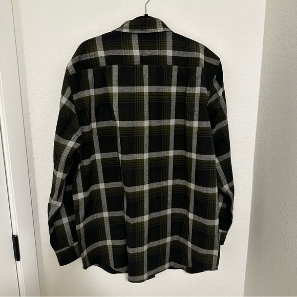 Carhartt Hubbard Flannel Shirt Long Sleeve Black Green Plaid Size Large Men’s - Picture 5 of 10